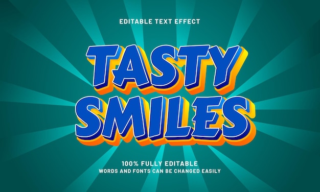 tasty smiles editable text effects with a nice and kids theme