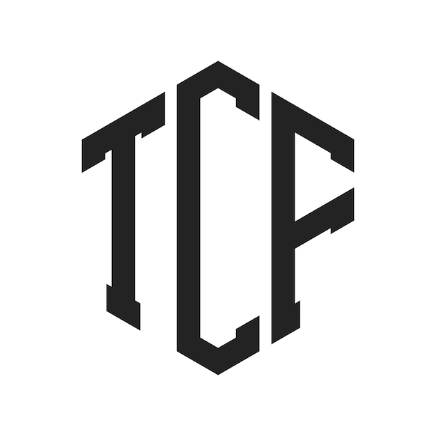 TCF Logo Design Initial Letter TCF Monogram Logo using Hexagon shape