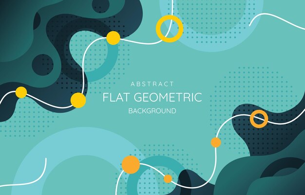Teal Abstrack Flat Geometric Background