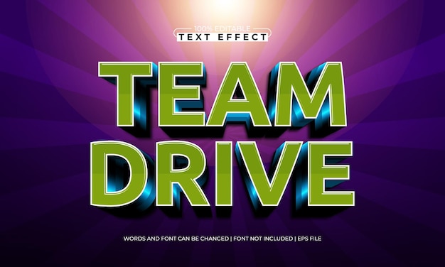 team drive editable text effect with a team and sport text style