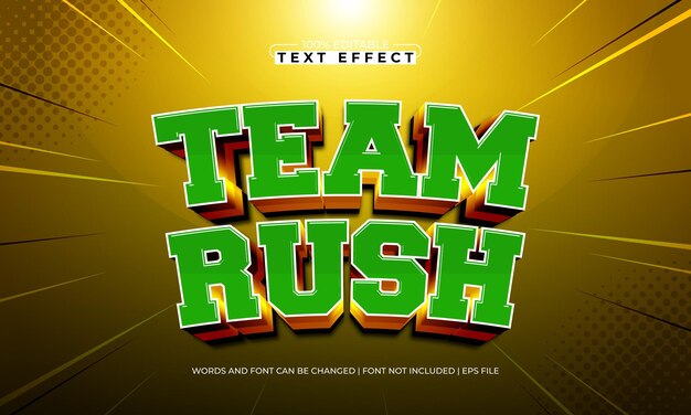 team rush editable text effect with a team and sport text style