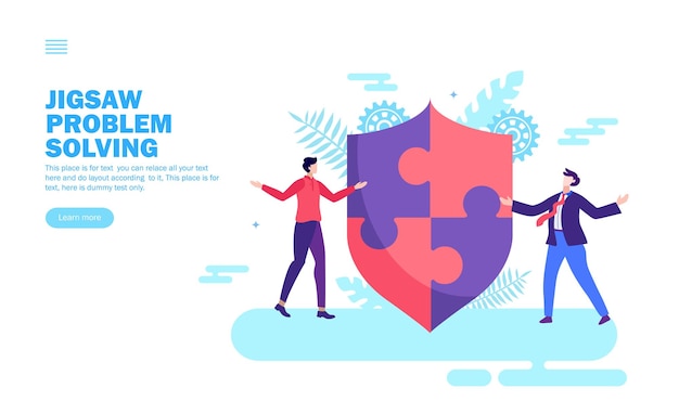 team solving protection problem with jigsaw shield