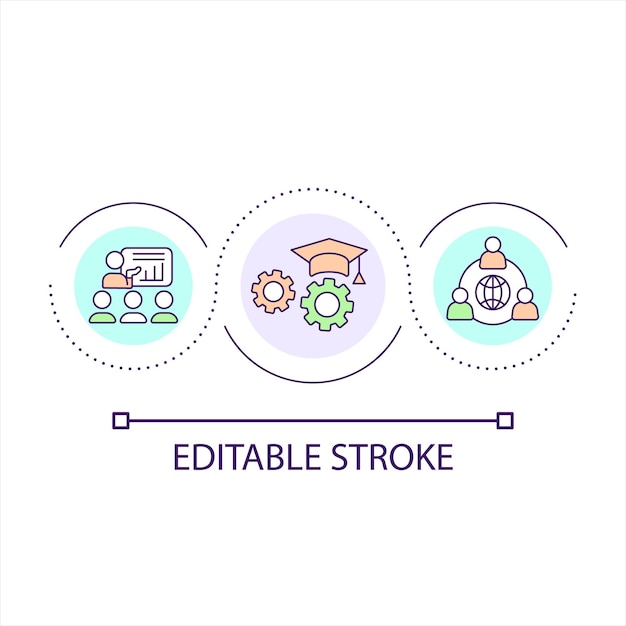 Teambuilding and staff training loop concept icon
