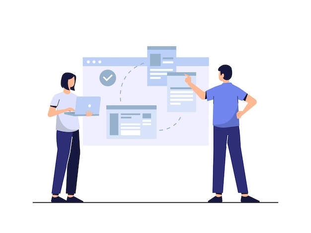 Teamwork &amp; Document Data Analysis Illustration