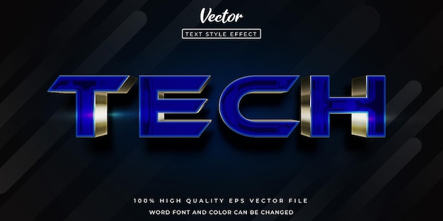 Tech editable text effect vector illustration