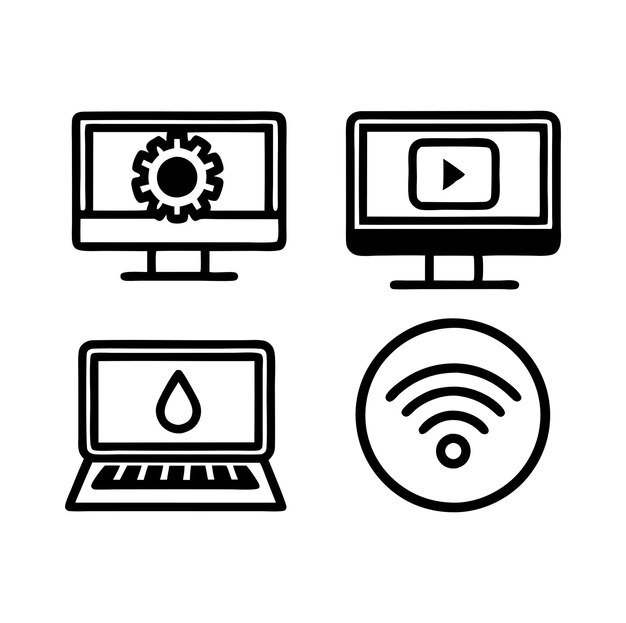tech icon set featuring essential ai concepts like machine learning