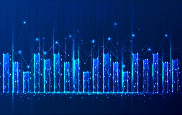 tech polygonal blue background
