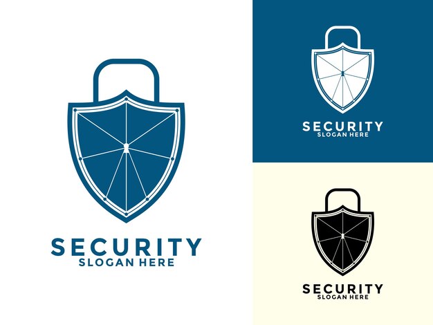 tech secure and protection logo vector template tech cyber security shield logo design with modern concept