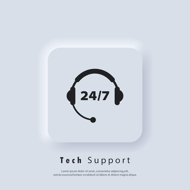 tech support icon. hotline icon. customer support helpdesk logo symbol, assistant operator phoning badge, hotline communication emblem, abstract headphones.