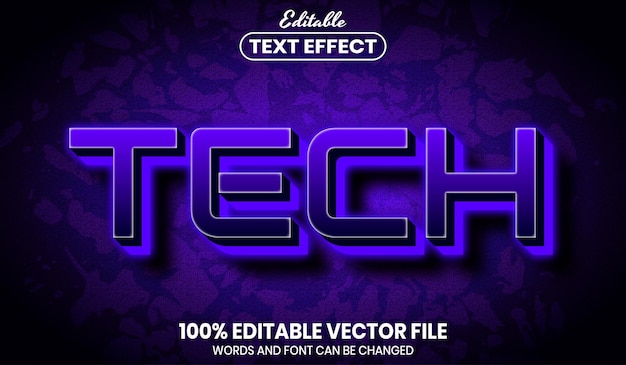 tech text, font style editable text effect