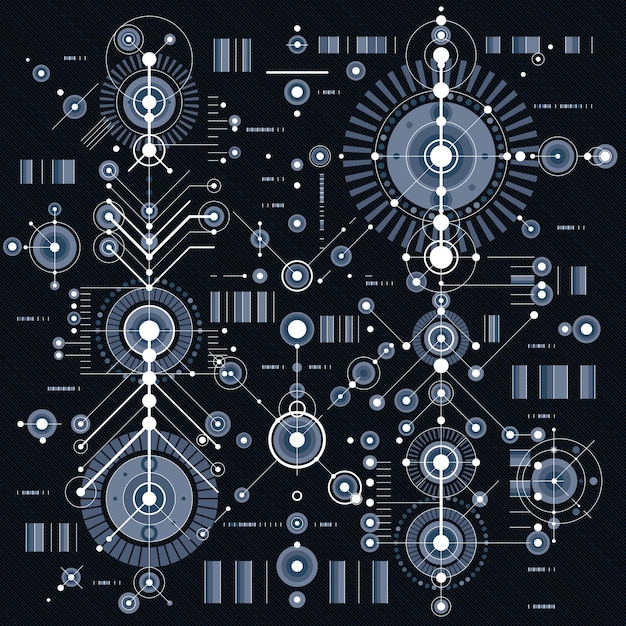 Technical drawing with dashed lines and geometric shapes, vector futuristic technology wallpaper, engineering draft.