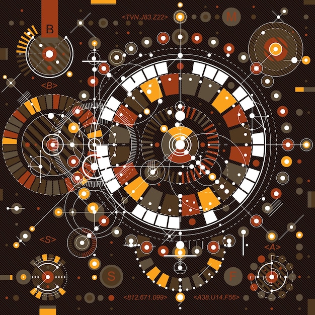 technical drawing with dashed lines and geometric shapes, vector futuristic technology wallpaper, engineering draft.
