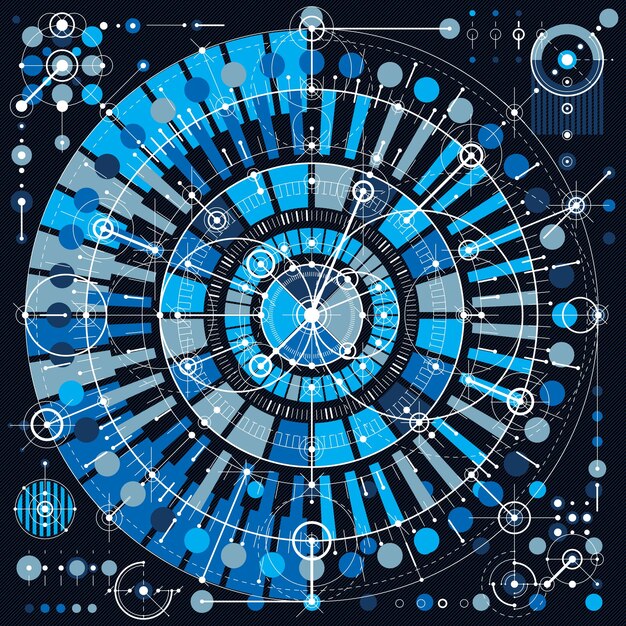 technical drawing with dashed lines and geometric shapes, vector futuristic technology wallpaper, engineering draft.
