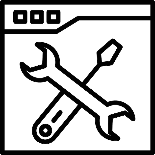 Technical Icon set Tool Repair configuration Support Vector Symbol Mechanic Maintenance wrench and screwdriver Service Sign