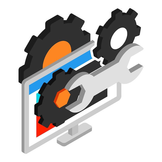 Technical support icon Isometric illustration of technical support vector icon for web