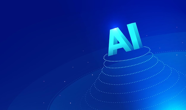 Techno style horizontal illustration AI abstract background