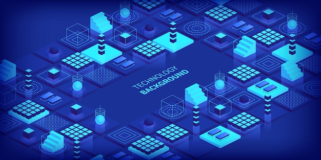 Technologies background Abstract futuristic cubes