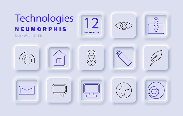 Technologies set icon Home location email chat monitor globe wireless communication digital network device interface web internet screen map message connect software data
