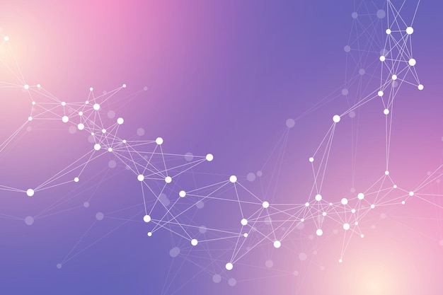 Technology abstract background with connected line and dots Big data visualization Perspective backdrop visualization Analytical networks Vector illustration