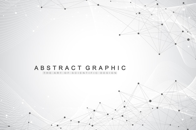technology abstract background with connected line and dots big data visualization perspective backdrop visualization analytical networks wave flow lines plexus vector illustration