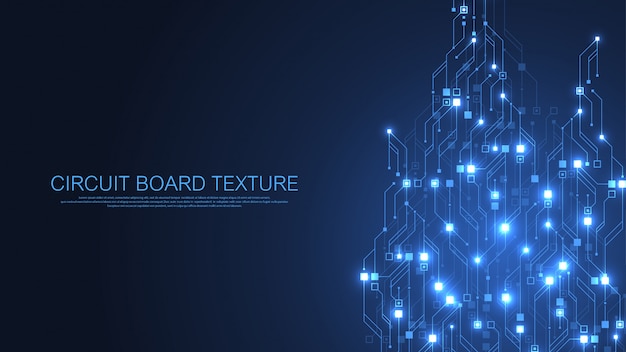 Technology abstract circuit board background. High-tech futuristic circuit board. Digital data. Engineering electronic motherboard. Minimal array Big Data