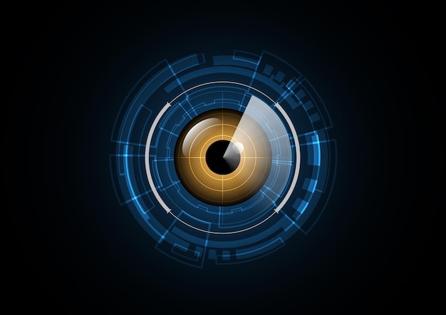 Technology abstract future eye radar security circle background vector illustration
