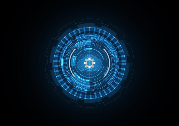 Technology abstract future gear cloud radar security circle background vector illustration