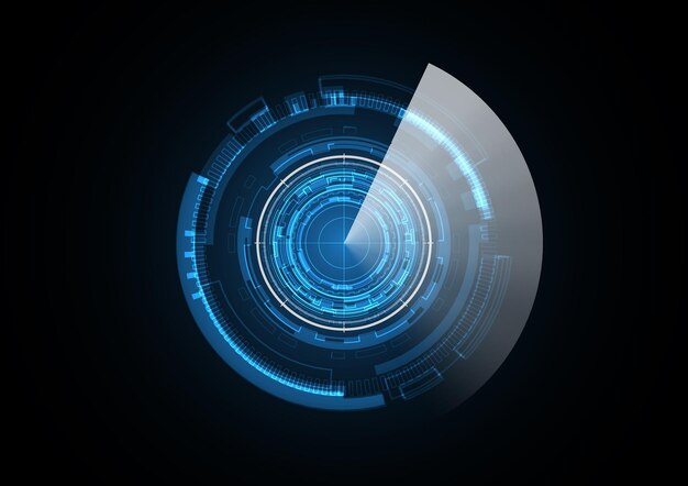 Technology abstract future radar security circle background vector illustration
