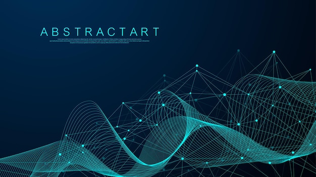 technology abstract lines and dots connection background connection digital data and big data concept digital data visualization vector illustration