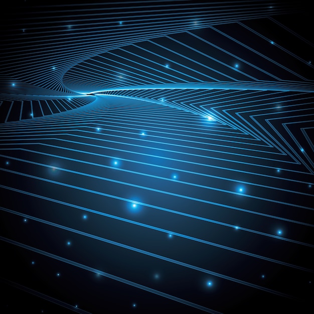 Technology abstract star geometric line art vector illustration