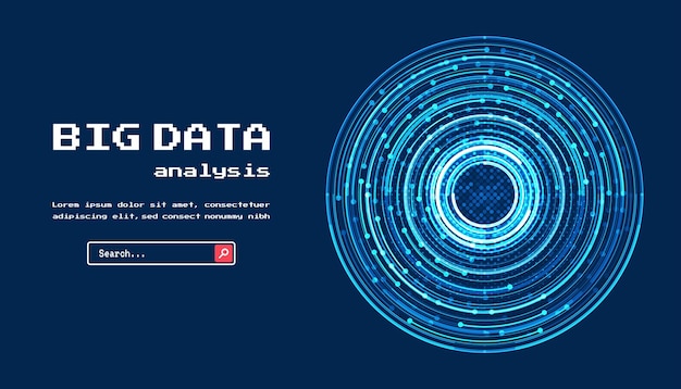 Technology background Big data visualization concept Abstract technology circuit board circle