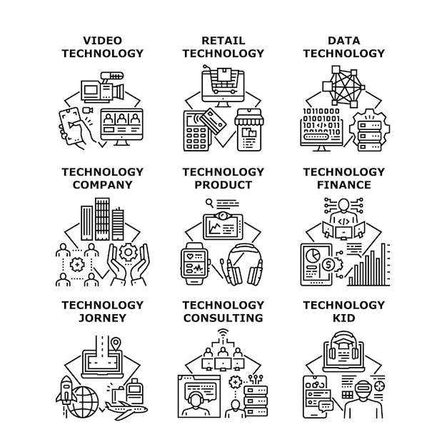 Technology business concept icon vector illustration