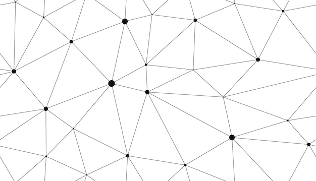 Technology communication seamless vector pattern with connected thin lines, black and white monochrome endless wallpaper background science theme.