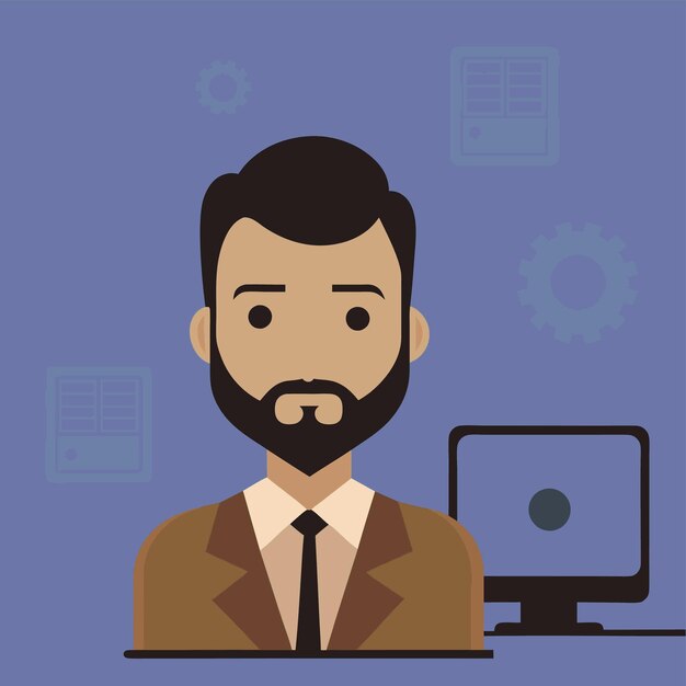 technology concept flat vector style illustration featuring programing design elements