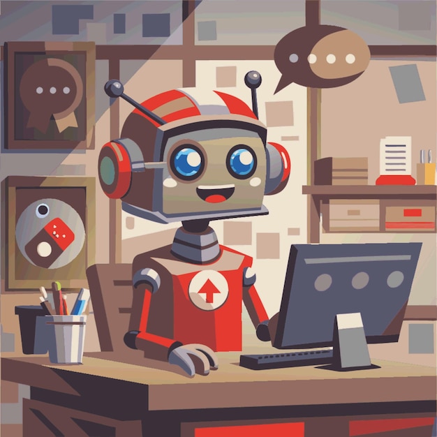 Technology Concept Vector Illustration Featuring Chatbots Design Flat Style Elements