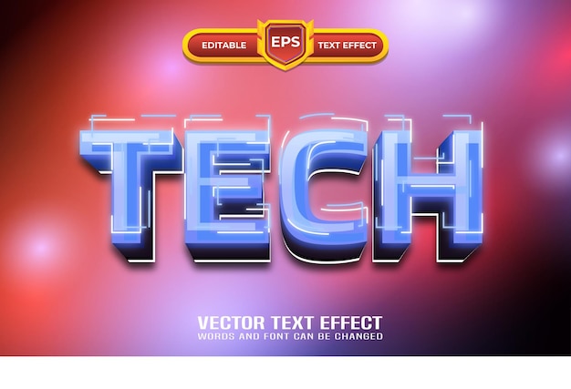 Technology editable text effect style