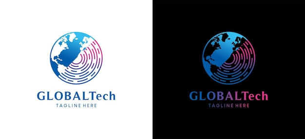 Technology globe logo design abstract globe vector illustration inspiration