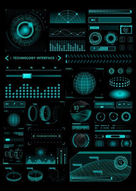 technology interface template design elements vector