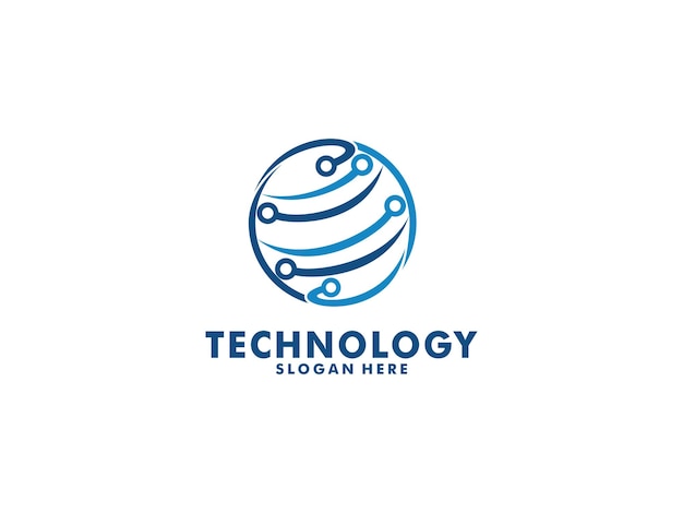 Technology logo vector Abstract Globe Tech Logo design template