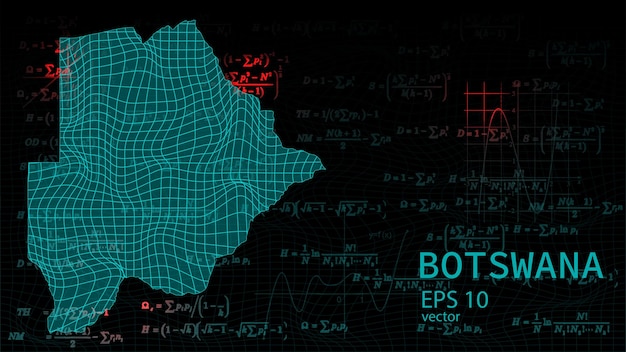 technology map of botswana connection futuristic modern website background or cover page