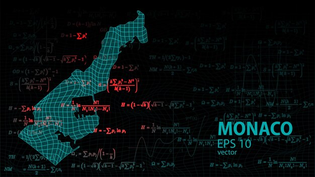 technology map of monaco connection futuristic modern website background or cover page