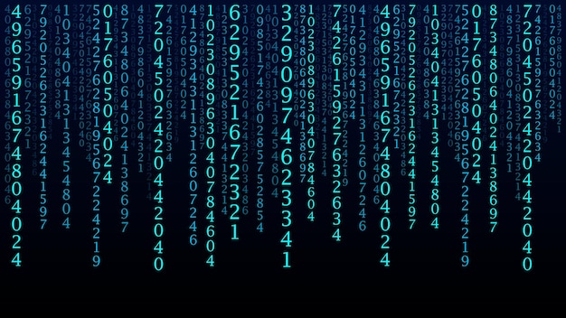 Technology matrix background Cyber security with falling numbers on screen Vector binary code Digital system Decoding data Hacked concept