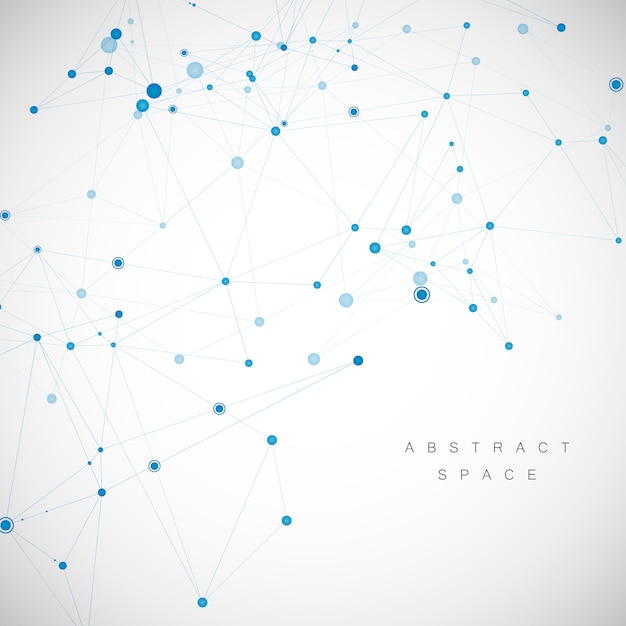 technology network connect with points and lines. science creative background