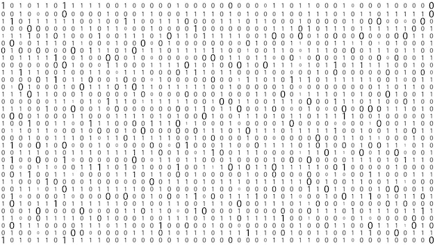 Technology stream binary code Digital illustration White matrix background Programming coding hacking and encryption