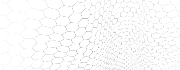 technology vector abstract background with hexagons mesh, 3d abstraction of nanotechnology and science, electronics and digital style, wire net dimensional perspective.