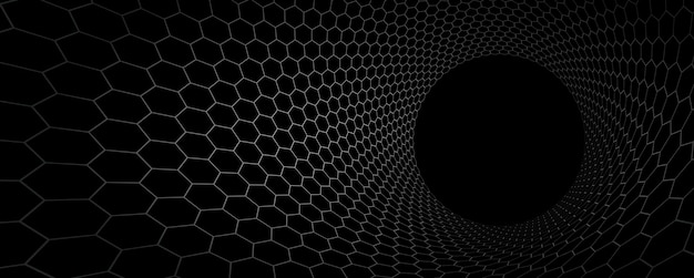 technology vector abstract background with hexagons mesh, 3d abstraction of nanotechnology and science, electronics and digital style, wire net dimensional perspective.