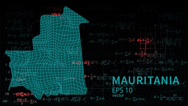 technology vector map of mauritania connection futuristic modern website background or cover page