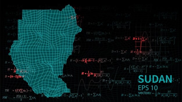 technology vector map of sudan connection futuristic modern website background or cover page