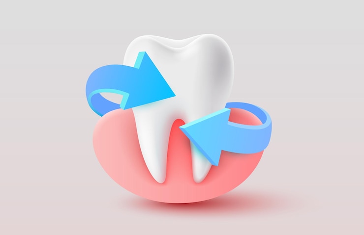 Vektör teeth with protection arrows around the tooth vector illustration