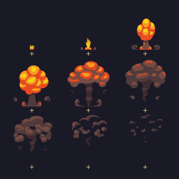 Tegneserie atombombe eksplosion
